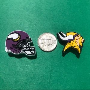 MINNESOTA VIKINGS CROC CHARMS Jibbitz 2 pcs